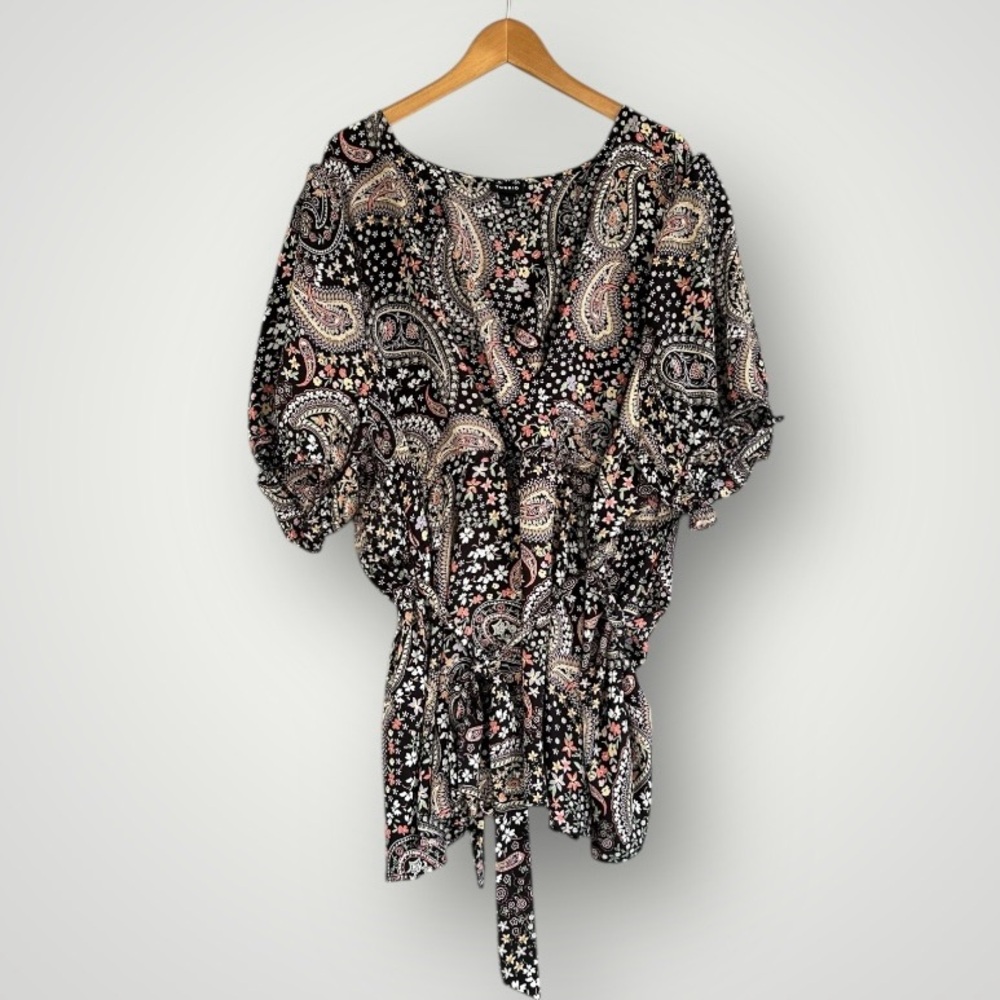 Torrid Black Paisley Blouse